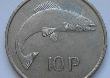 IRLANDIA 10 pensów 1971 - łosoś - stan okołomenniczy