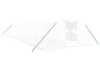 Szklarnia ze stalową ramą biała 56 m² 14x4x2 m WM-3188077