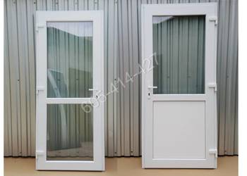 Drzwi zewnętrzne PCV 100x210 białe jak aluminiowe SKLEPOWE