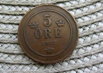 Szwecja 5 Ore 1907r