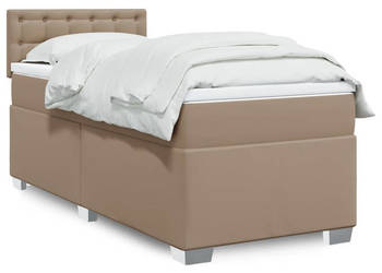 Łóżko kontynentalne z materacem cappuccino ekoskóra 90x200 cm WM-3286107