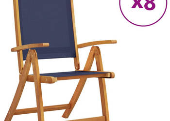 Składane krzesła ogrodowe 8 szt. drewno akacjowe i textilene WM-3279243