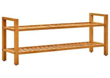 Stojak na buty z 2 półkami 100x27x40 cm lite drewno dębowe WM-331748