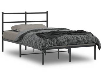Łóżko Metalowe Czarne Rama Łóżka Ze Stelażem 120x190 cm WM-355362