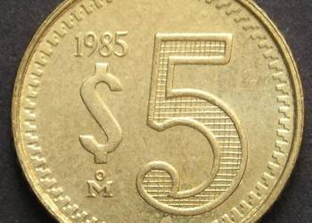 MEKSYK 5 PESOS 1985 - STAN MENNICZY -