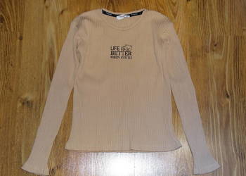 Bluzka bawełniana dziewczęca prążek r.152