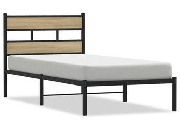 Łóżko Czarne Metalowe Rama Łóżka Metalowa Ze Stelażem 90x200 cm WM-4017095