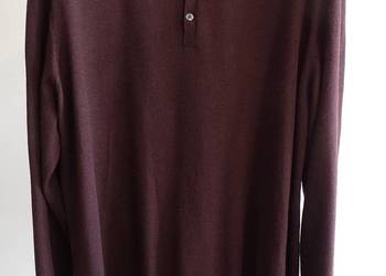 Sweter Męski Wełniany 100% Wełna Merino Kołnierzyk Polo H&M XXL