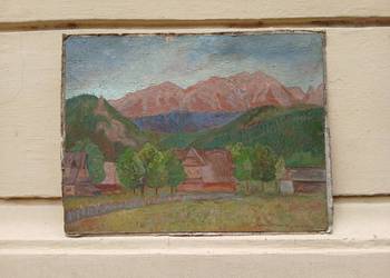 Stary obraz Sława Müldner Wygrzywalska góry Tatry Zakopane Giewont
