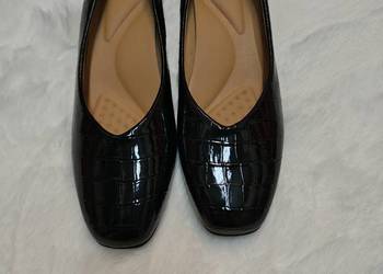 (43) Czarne, mega wygodne czółenka wieczorowe, NOWE