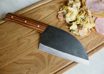 Duży Tasak Nóż Kuchenny Ręcznie Robiony Custom Zebrano