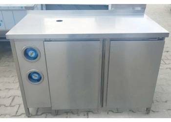 Stół Gastro z Szafką oraz Podajnikiem Kubków - 120/60/85 cm - ŁRS 10.O