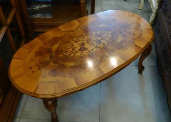 Wspaniały intarsjowany stolik ludwikowski-sklep Dąbrowa Górn