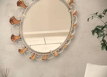 Lustro podświetlane, mosiądz, E. Hillebrand, lata 50, vintage