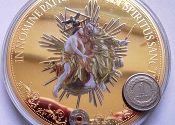 Święta Trójca Duch Święty Medal Gigant 100 mm 376 gr. Stan L