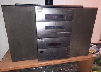 Wieża HITACHI CD, Magnetofon x2, Radio?, Wzmacniacz, Kolumny 2x50W AUX Komp
