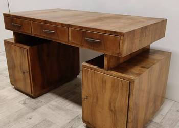 biurko  w stylu modernizmu art Deco vintage lata 60-te orzech design