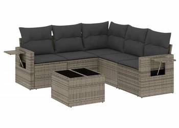 vidaXL 6-cz. zestaw mebli ogrodowych z poduszkami, szary(SKU:3252497)