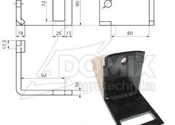 Uchwyt zęba 70x12mm na ramę 80x80mm AF7012/80