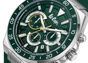 Lee Cooper LC08003.377 zielony, multifunkcja, SWISS, 46mm, komplet jak nowy