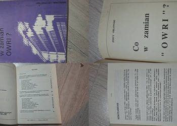1. wydanie – poradnik „Co w zamian OWRI?” Orłowski, niski nakład, 1992