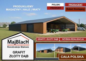 OTWARTY Duży Dwuspadowy Garaż Blaszany MAGAZYN - Hala  - Maj-BlacH
