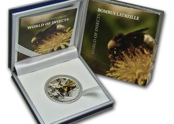 Srebrna moneta Palau  2011 - 2 dolary – World of Insects BUMBLE BEE