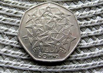 Wielka Brytania 50 Pensów 1998r - 25 Rocz. przystąpienia Wiel. Bry. do U E
