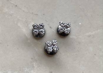 Kolczyk Labret Tytan z Cyrkoniami Kwiatek 3 mm, 4 mm (16G / 1.2 mm)