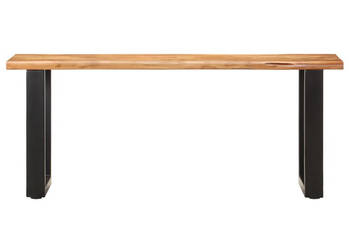 Ławka z naturalną krawędzią 110 cm drewno akacjowe i stal WM-286456