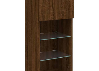 Szafka TV z LED brązowy dąb 405x30x90 cm WM-837055