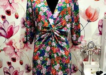 Rue des Abbesses sukienka modny kwiecisty wzór floral viscoza nowa roz.36