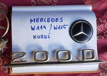 Emblematy Mercedes W114 Kubuś Gwiazda na Kierownicę lub Napis 200D