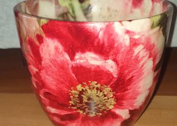 Ciekawa kwiatowa osłonka, doniczka, ceramiczna