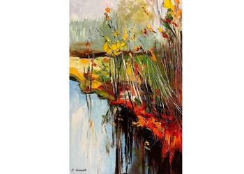 Kowalik - Kolorowa jesień - 40x60cm Obraz Olejny Abstrakcja pejzaż