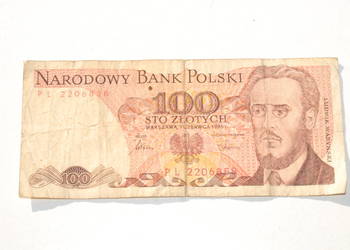 Stary banknot 100 złotych Waryński 1986 antyk