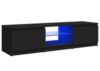 Szafka pod TV z oświetleniem LED czarna 140x40x355 cm WM-804293