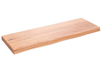 Półka brązowa 80x30x(2-4) cm lakierowane lite drewno dębowe WM-363663