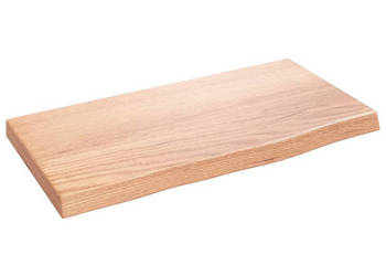 Półka jasnobrązowa 40x20x2 cm lakierowane lite drewno dębowe WM-363623