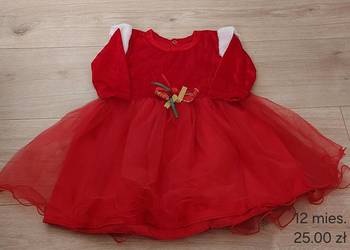 Sukienka Pani Mikołajowa- rozmiar 12 mies