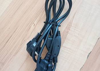 kabel przewód zasilający z rozgałęźnikiem 1,5m plus 2x0,45m czarny nowy