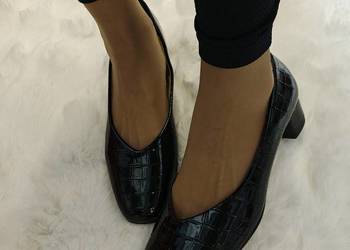 (43) Czarne, mega wygodne czółenka wieczorowe, NOWE