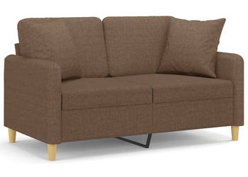 2-osobowa sofa z poduszkami brązowa 120 cm tkanina WM-3200904