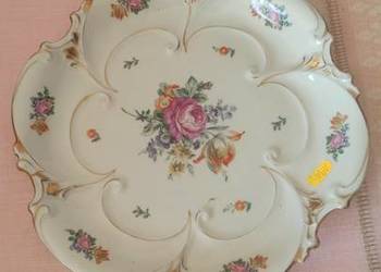 Patera z różą i tulipanem. Ilmenau. Made in Germany. Złocona