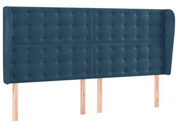 Zagłówek uszak ciemnoniebieski 203x23x118/128 cm aksamit WM-3118460