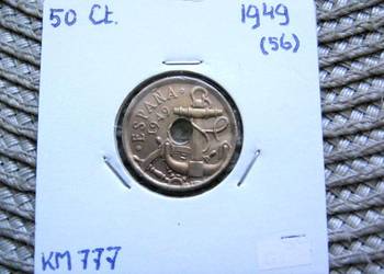 Hiszpania 50 Centimos 1949r - ( w gwiazdce 56 ) - Ładna