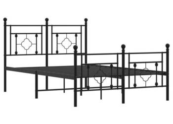 Metalowa rama łóżka z wezgłowiem i zanóżkiem czarna 120x200cm WM-374355