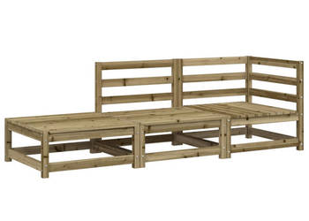 Ogrodowa sofa z podnóżkiem 2-osobowa impregnowana sosna WM-837976