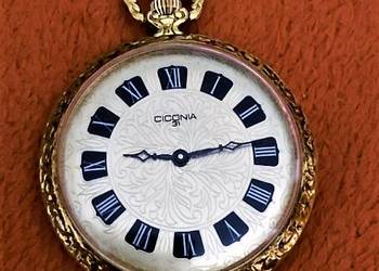 Luksusowy zegarek kieszonkowy " Ciconia-Gold Orginal " z dewizką