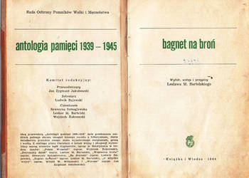 (02476) BAGNET NA BROŃ (ANTOLOGIA PAMIĘCI 1939 – 1945) – WYB